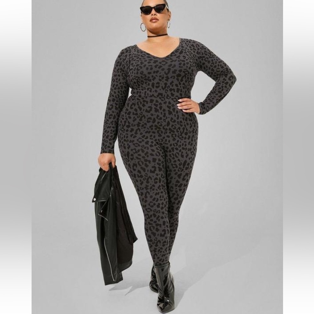 Torrid Leopard Long Sleeve Liquid Bodysuit